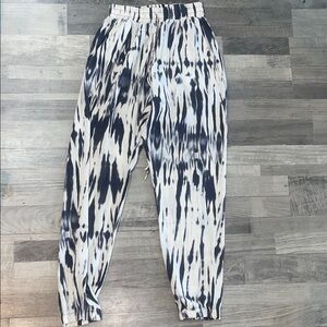 Navy & White Tie-Dye Jogger Pants
